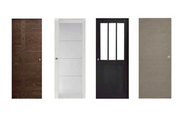 Différents modèles de portes compatibles avec un châssis à galandage