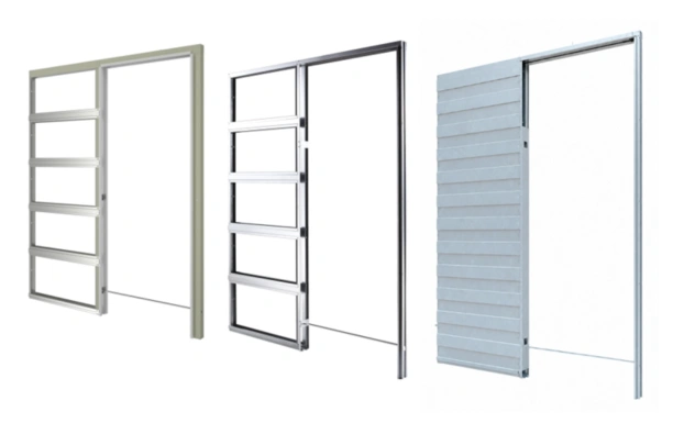 Différentes structures de châssis à galandage pour porte simple