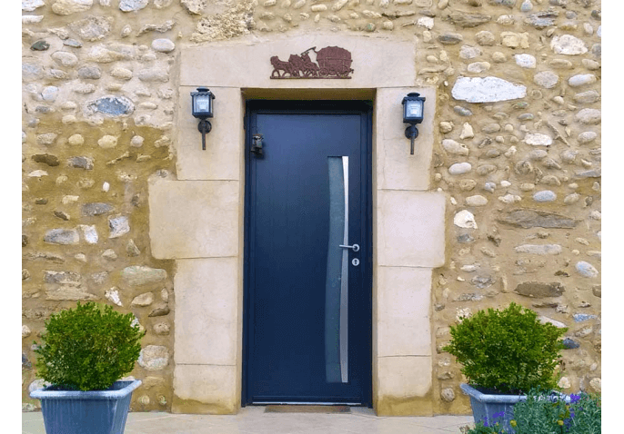 Porte d'entrée alu gris anthracite moderne à St Marcellin